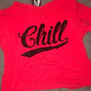Crop tee “chill” tee